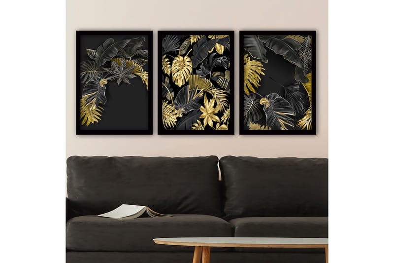 Decorative Framed Painting (3 Pieces) 35x45 - Boligtilbehør - Billeder & kunst - Billeder på lærred