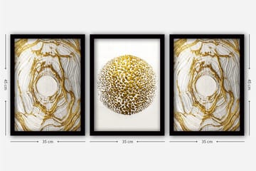 Decorative Framed Painting (3 Pieces) 35x45 - Boligtilbehør - Billeder & kunst - Billeder på lærred