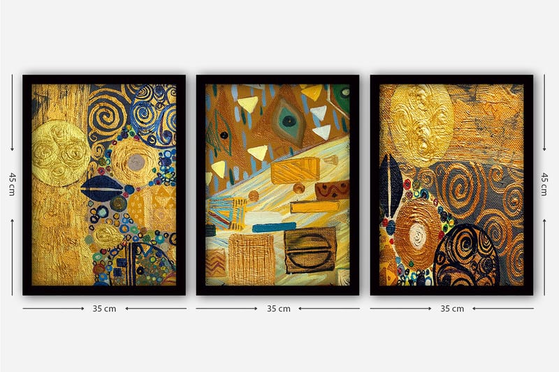 Decorative Framed Painting (3 Pieces) 35x45 - Boligtilbehør - Billeder & kunst - Billeder på lærred