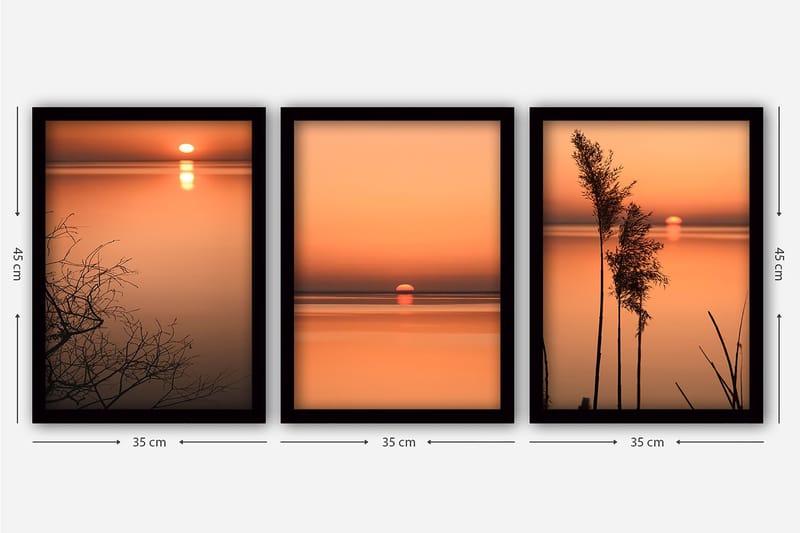 Decorative Framed Painting (3 Pieces) 35x45 - Boligtilbehør - Billeder & kunst - Billeder på lærred