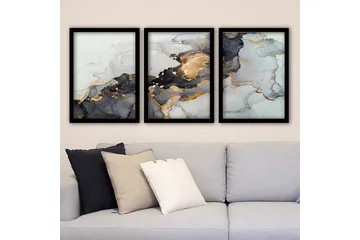 Decorative Framed Painting (3 Pieces) 35x45 - Boligtilbehør - Billeder & kunst - Billeder på lærred