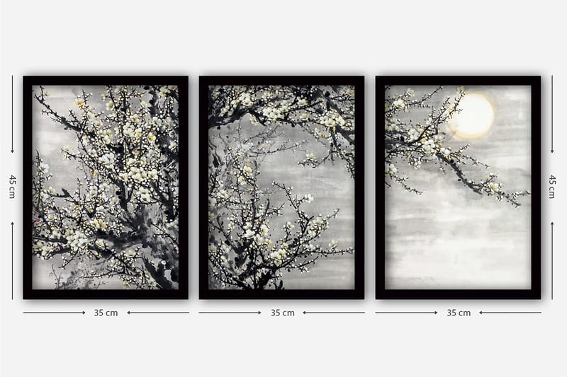 Decorative Framed Painting (3 Pieces) 35x45 - Boligtilbehør - Billeder & kunst - Billeder på lærred