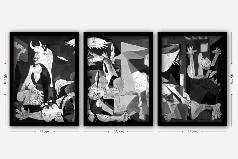 Decorative Framed Painting (3 Pieces) 35x45 - Boligtilbehør - Billeder & kunst - Billeder på lærred