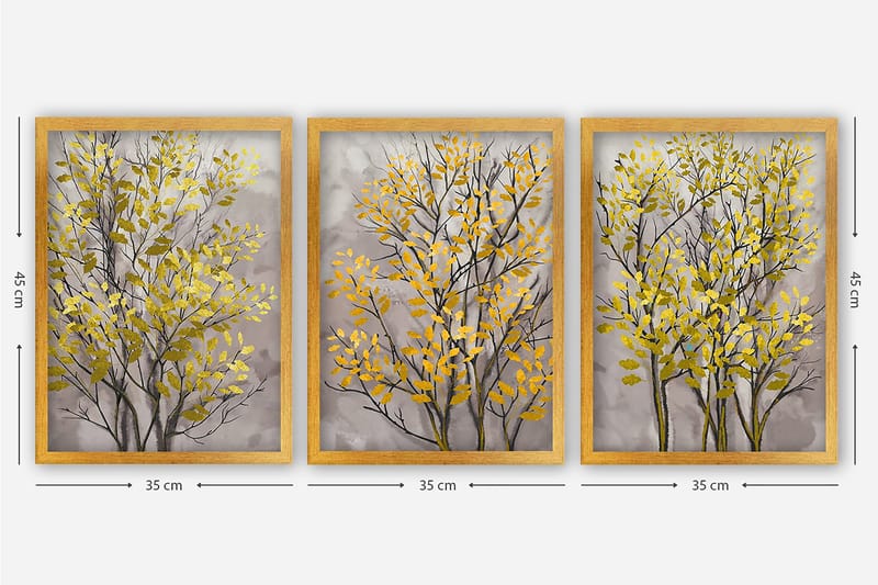 Decorative Framed Painting (3 Pieces) 35x45 - Boligtilbehør - Billeder & kunst - Billeder på lærred