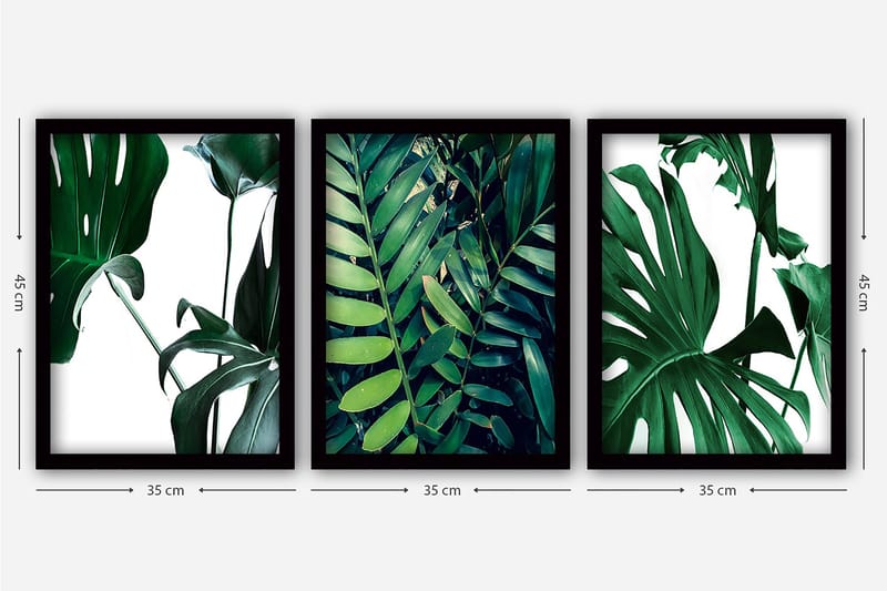 Decorative Framed Painting (3 Pieces) 35x45 - Boligtilbehør - Billeder & kunst - Billeder på lærred