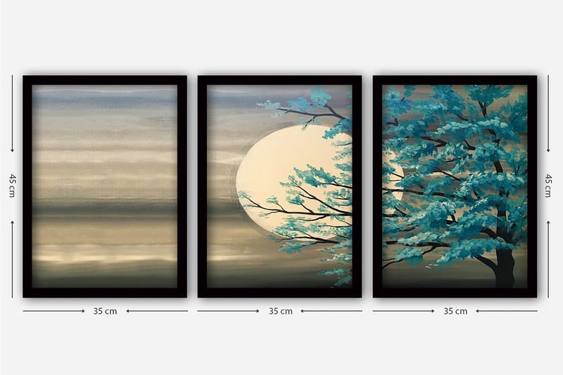 Decorative Framed Painting (3 Pieces) 35x45 - Boligtilbehør - Billeder & kunst - Billeder på lærred