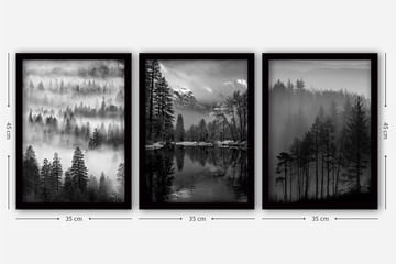 Decorative Framed Painting (3 Pieces) 35x45 - Boligtilbehør - Billeder & kunst - Billeder på lærred