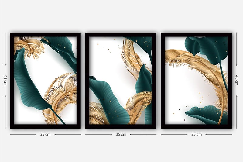 Decorative Framed Painting (3 Pieces) 35x45 - Boligtilbehør - Billeder & kunst - Billeder på lærred