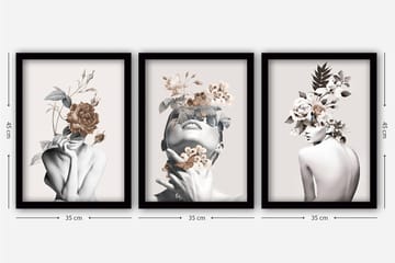Decorative Framed Painting (3 Pieces) 35x45 - Boligtilbehør - Billeder & kunst - Billeder på lærred