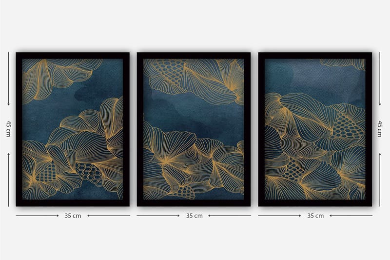 Decorative Framed Painting (3 Pieces) 35x45 - Boligtilbehør - Billeder & kunst - Billeder på lærred