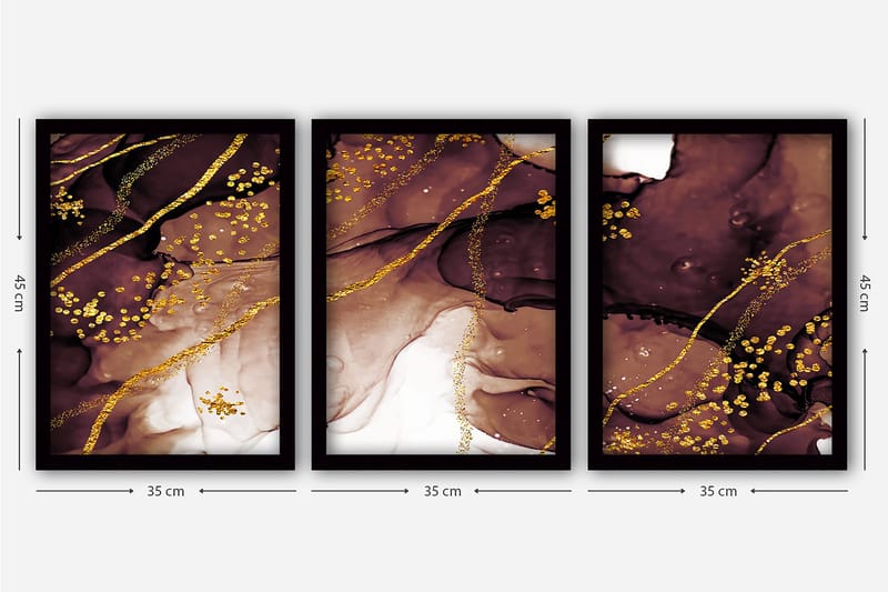 Decorative Framed Painting (3 Pieces) 35x45 - Boligtilbehør - Billeder & kunst - Billeder på lærred