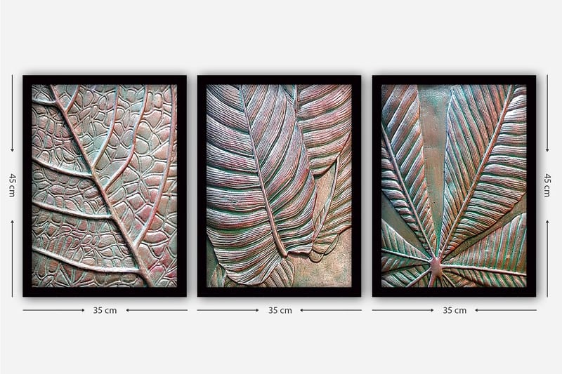 Decorative Framed Painting (3 Pieces) 35x45 - Boligtilbehør - Billeder & kunst - Billeder på lærred