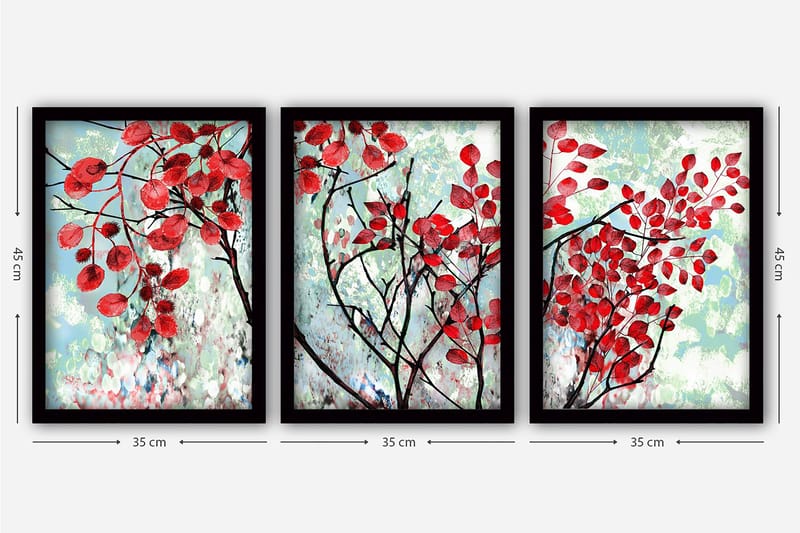 Decorative Framed Painting (3 Pieces) 35x45 - Boligtilbehør - Billeder & kunst - Billeder på lærred