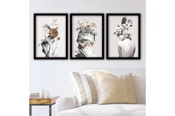 Decorative Framed Painting (3 Pieces) 35x45 - Boligtilbehør - Billeder & kunst - Billeder på lærred