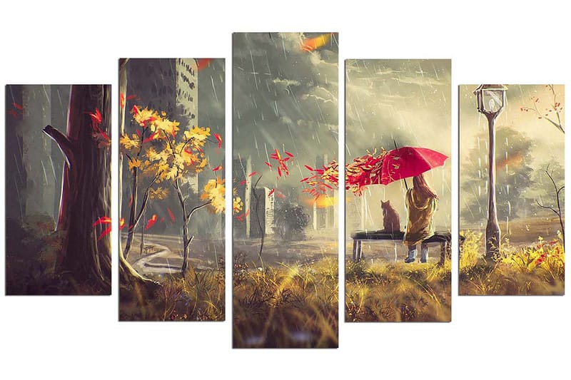 Decorative MDF Painting (5 Pieces) 20x60 - Boligtilbehør - Billeder & kunst - Billeder på lærred