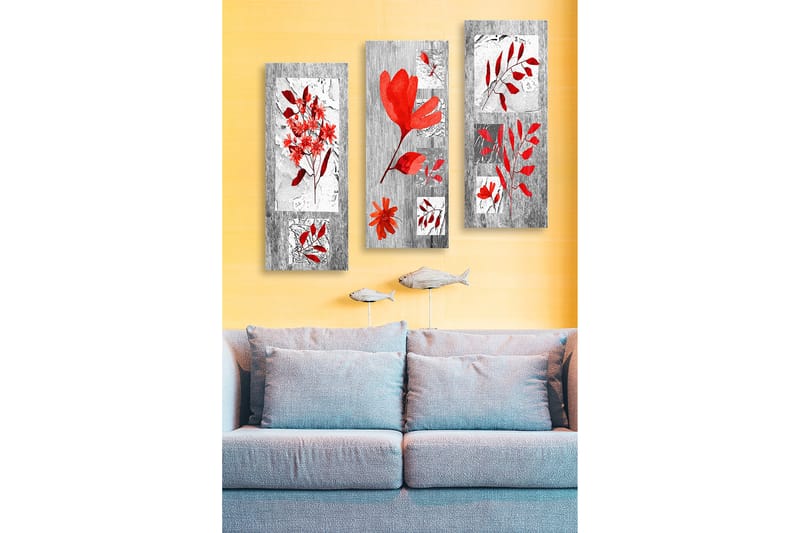 Decorative MDF Painting (3 Pieces) 20x50 - Boligtilbehør - Billeder & kunst - Billeder på lærred