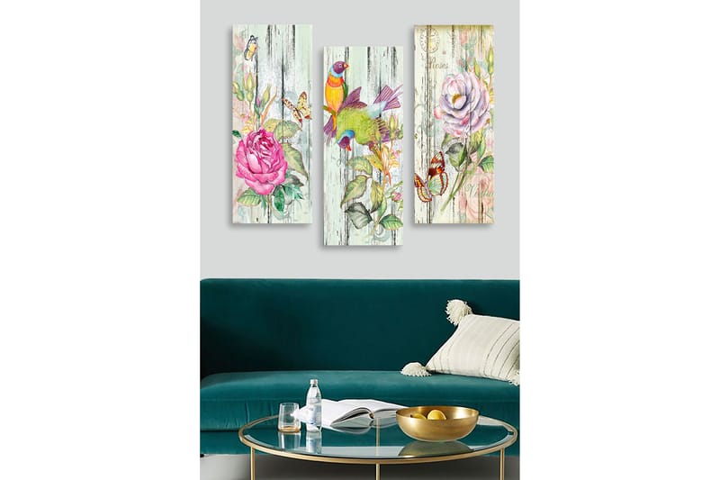 Decorative MDF Painting (3 Pieces) 20x50 - Boligtilbehør - Billeder & kunst - Billeder på lærred