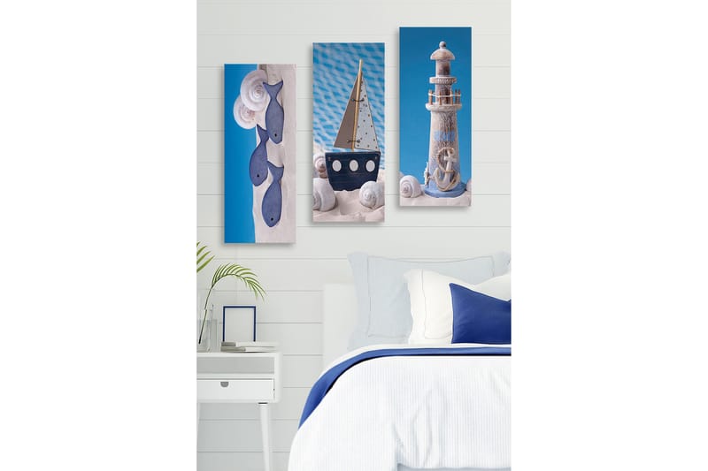 Decorative MDF Painting (3 Pieces) 20x50 - Boligtilbehør - Billeder & kunst - Billeder på lærred