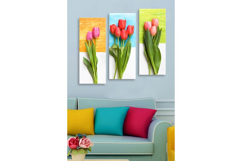 Decorative MDF Painting (3 Pieces) 20x50 - Boligtilbehør - Billeder & kunst - Billeder på lærred