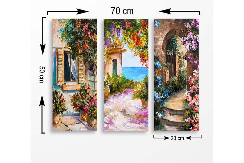 Decorative MDF Painting (3 Pieces) 20x50 - Boligtilbehør - Billeder & kunst - Billeder på lærred