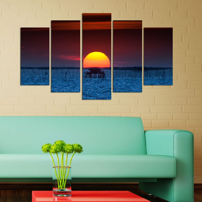 Decorative MDF Painting (5 Pieces) 20x60 - Boligtilbehør - Billeder & kunst - Billeder på lærred