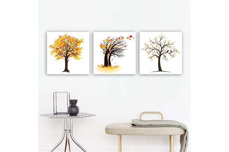 Dekorativ Canvasbillede 3-Dele 30x30 cm, Flerfarvet