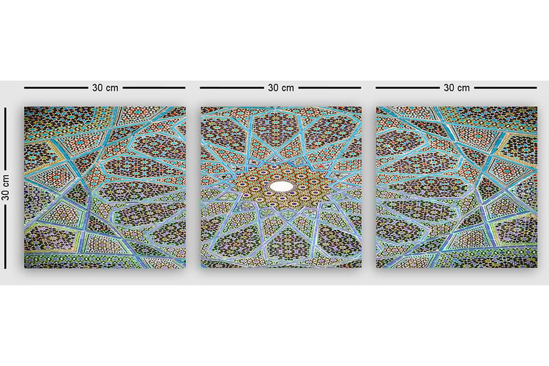 Dekorativ Canvasbillede 3-Dele 30x30 cm - Flerfarvet - Boligtilbehør - Billeder & kunst - Billeder på lærred