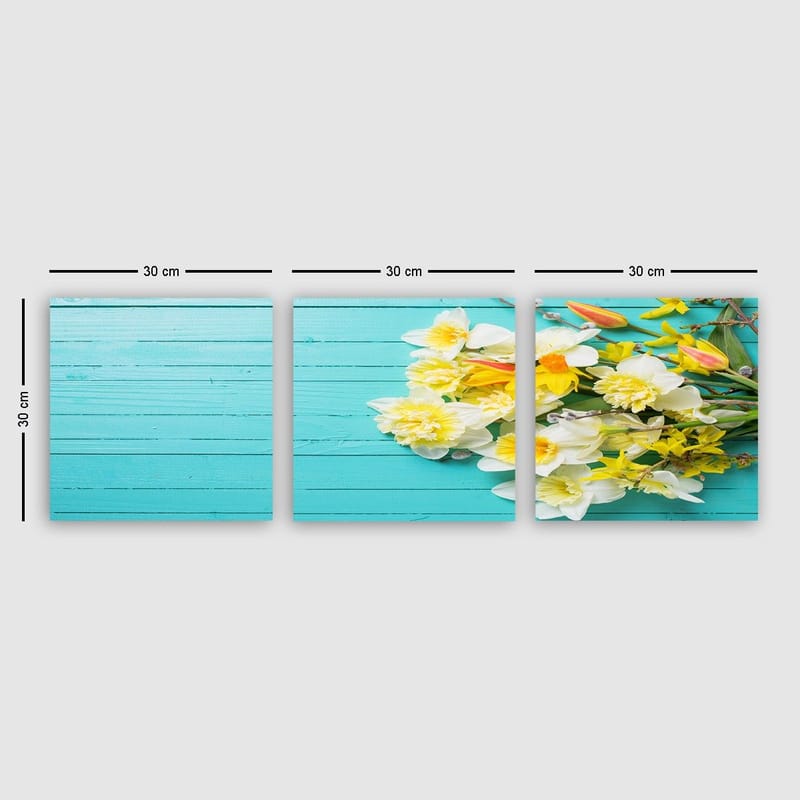 Dekorativ Canvasbillede 3-Dele 30x30 cm, Flerfarvet