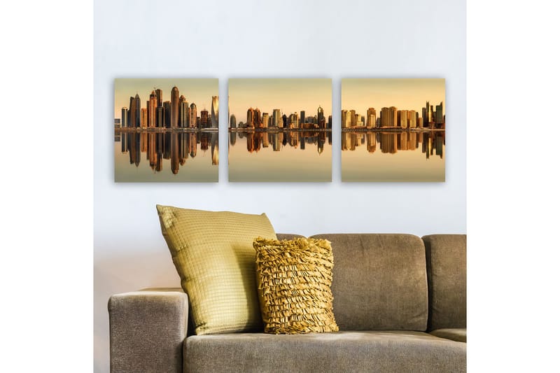 Dekorativ Canvasbillede 3-Dele 30x30 cm, Flerfarvet