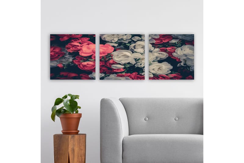 Dekorativ Canvasbillede 3-Dele 30x30 cm, Flerfarvet