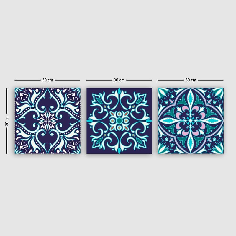 Dekorativ Canvasbillede 3-Dele 30x30 cm, Flerfarvet
