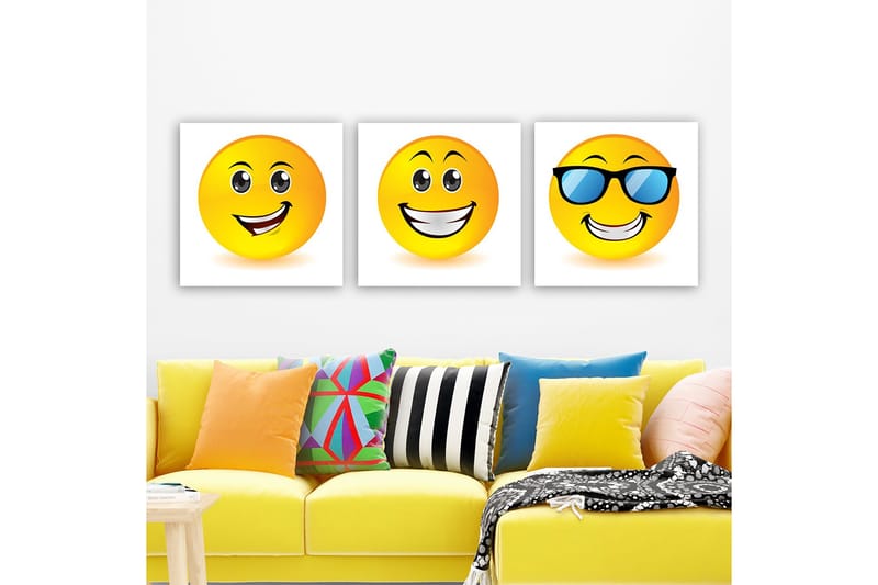 Dekorativ Canvasbillede 3-Dele 30x30 cm, Flerfarvet