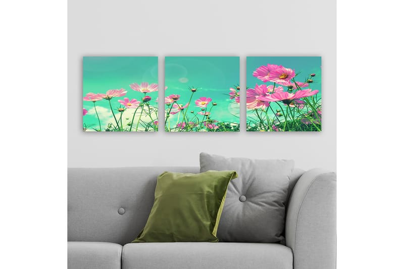 Dekorativ Canvasbillede 3-Dele 30x30 cm - Flerfarvet - Boligtilbehør - Billeder & kunst - Billeder på lærred