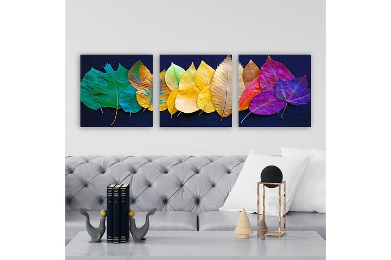 Dekorativ Canvasbillede 3-Dele 30x30 cm - Flerfarvet - Boligtilbehør - Billeder & kunst - Billeder på lærred