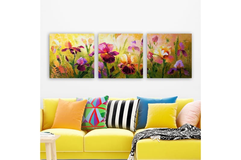 Dekorativ Canvasbillede 3-Dele 30x30 cm - Flerfarvet - Boligtilbehør - Billeder & kunst - Billeder på lærred