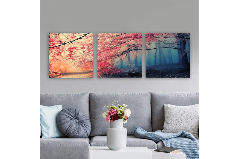 Dekorativ Canvasbillede 3-Dele 30x30 cm - Flerfarvet - Boligtilbehør - Billeder & kunst - Billeder på lærred