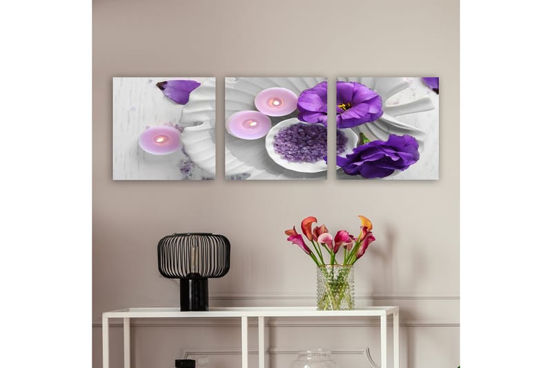 Dekorativ Canvasbillede 3-Dele 30x30 cm - Flerfarvet - Boligtilbehør - Billeder & kunst - Billeder på lærred