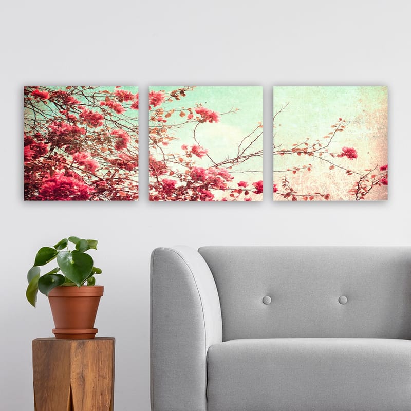 Dekorativ Canvasbillede 3-Dele 30x30 cm - Flerfarvet - Boligtilbehør - Billeder & kunst - Billeder på lærred