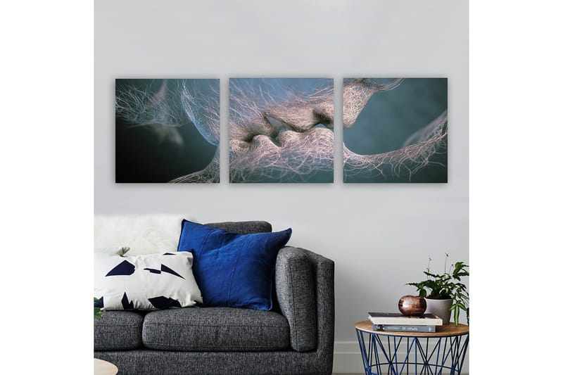 Dekorativ Canvasbillede 3-Dele 30x30 cm - Flerfarvet - Boligtilbehør - Billeder & kunst - Billeder på lærred