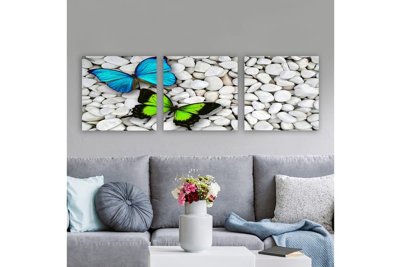 Dekorativ Canvasbillede 3-Dele 30x30 cm - Flerfarvet - Boligtilbehør - Billeder & kunst - Billeder på lærred