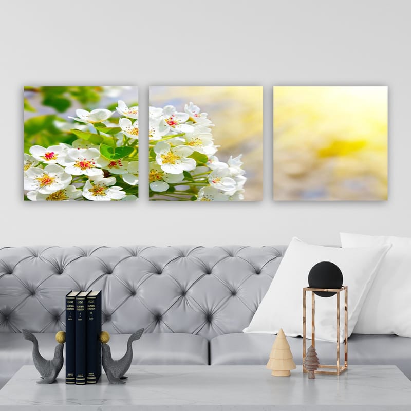Dekorativ Canvasbillede 3-Dele 30x30 cm - Flerfarvet - Boligtilbehør - Billeder & kunst - Billeder på lærred
