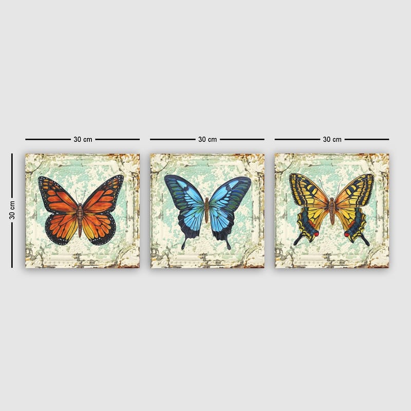 Dekorativ Canvasbillede 3-Dele 30x30 cm - Flerfarvet - Boligtilbehør - Billeder & kunst - Billeder på lærred