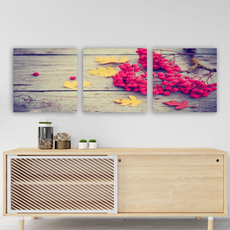 Dekorativ Canvasbillede 3-Dele 30x30 cm - Flerfarvet - Boligtilbehør - Billeder & kunst - Billeder på lærred