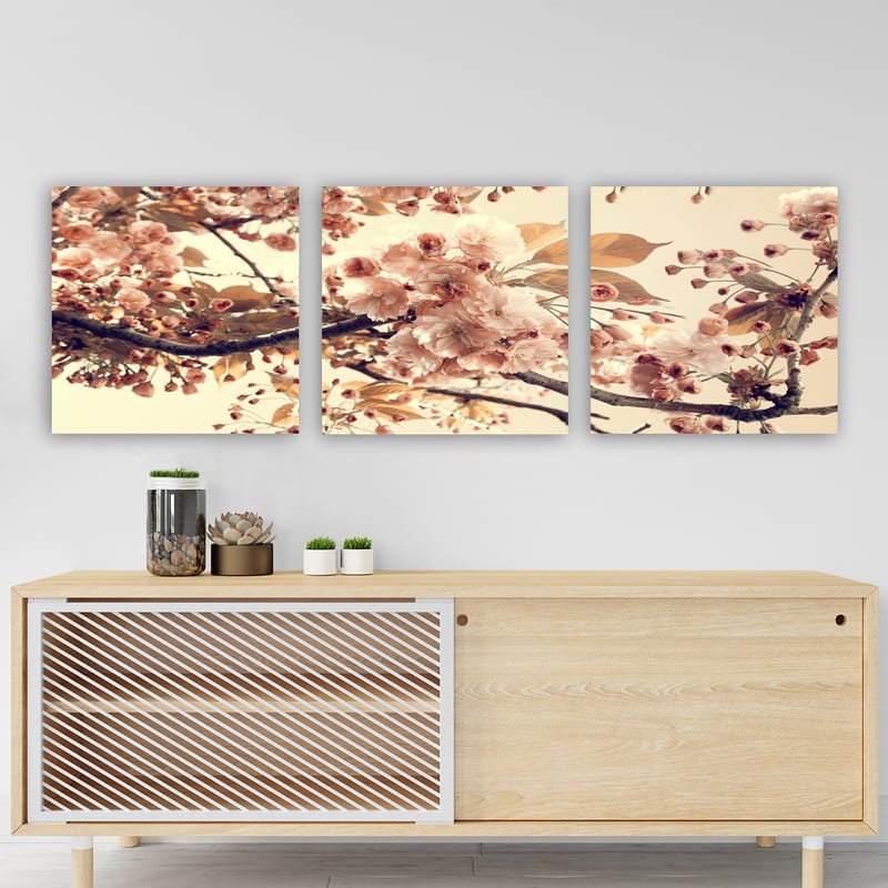 Dekorativ Canvasbillede 3-Dele 30x30 cm - Flerfarvet - Boligtilbehør - Billeder & kunst - Billeder på lærred
