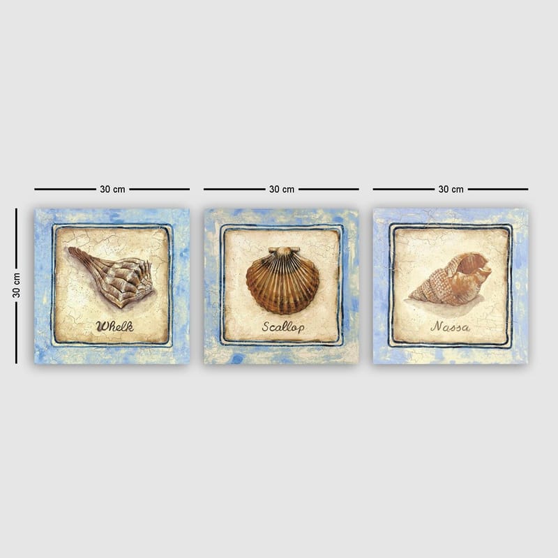 Dekorativ Canvasbillede 3-Dele 30x30 cm, Flerfarvet