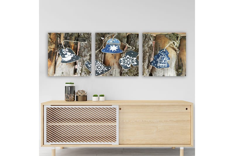 Dekorativ Canvasbillede 3-Dele 30x30 cm, Flerfarvet