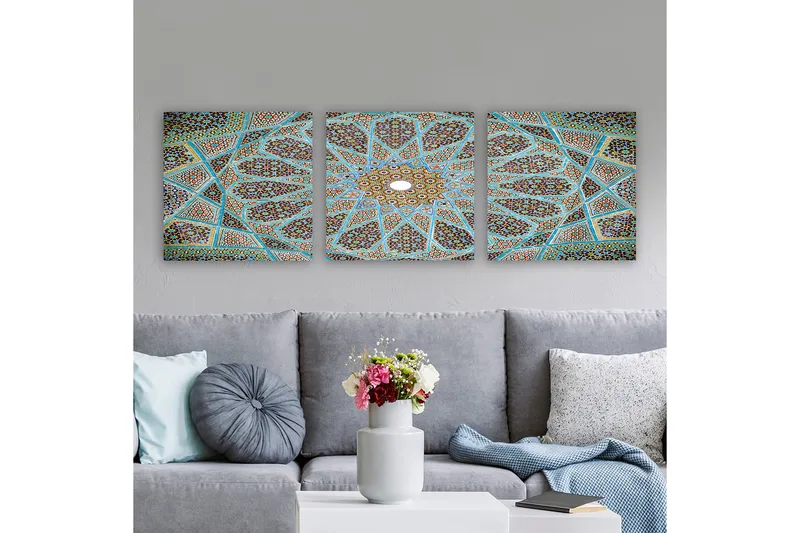 Dekorativ Canvasbillede 3-Dele 30x30 cm, Flerfarvet