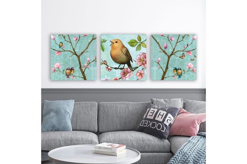 Dekorativ Canvasbillede 3-Dele 30x30 cm, Flerfarvet