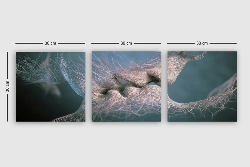 Dekorativ Canvasbillede 3-Dele 30x30 cm - Flerfarvet - Boligtilbehør - Billeder & kunst - Billeder på lærred