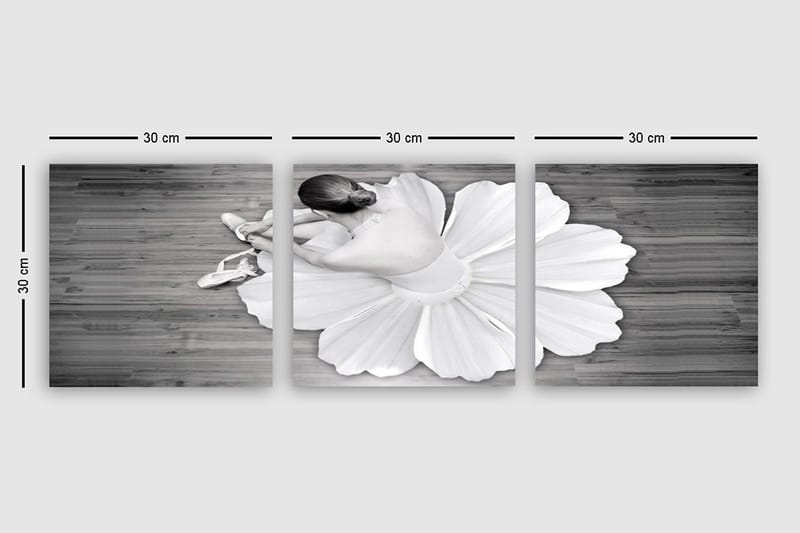 Dekorativ Canvasbillede 3-Dele 30x30 cm - Flerfarvet - Boligtilbehør - Billeder & kunst - Billeder på lærred